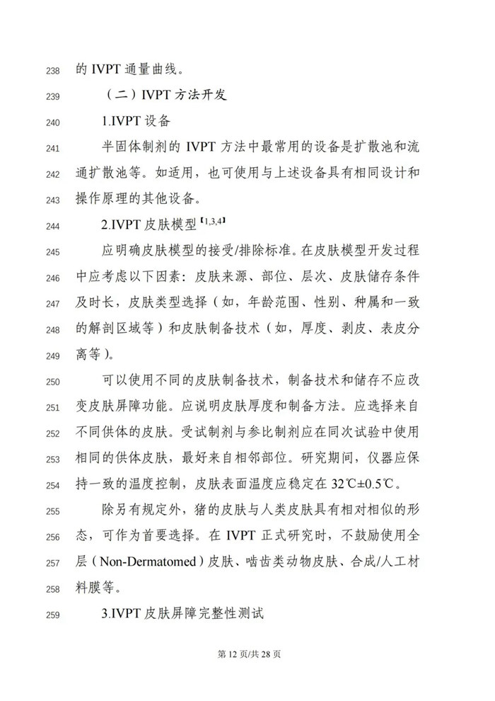 關于公開征求《局部起效化學仿制藥體外釋放（IVRT）與體外透皮（IVPT）研究技術指導原則（征求意見稿）》意見的通知